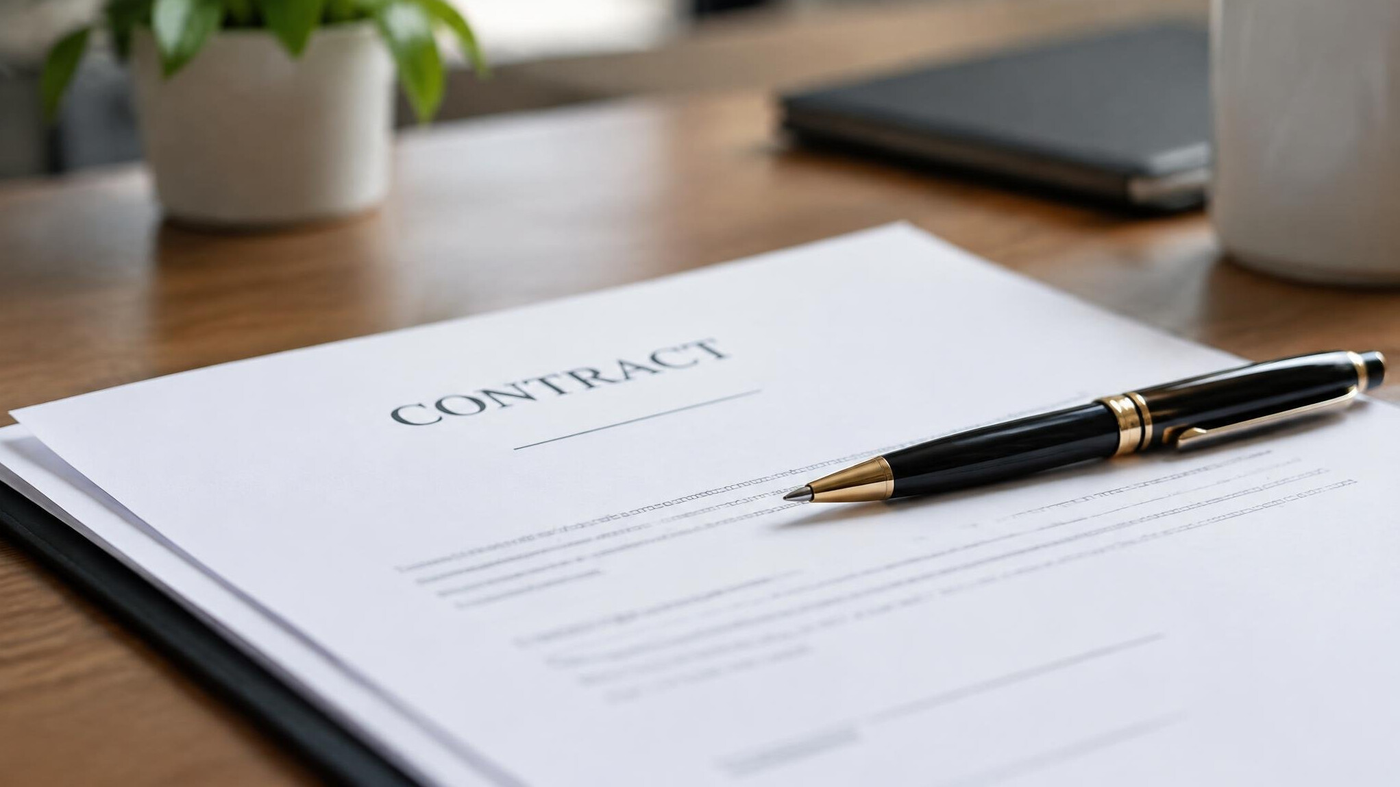 Insurance documents and pen on a desk