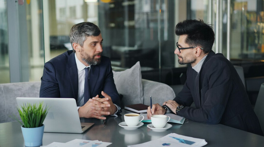 client meeting with insurance advisor